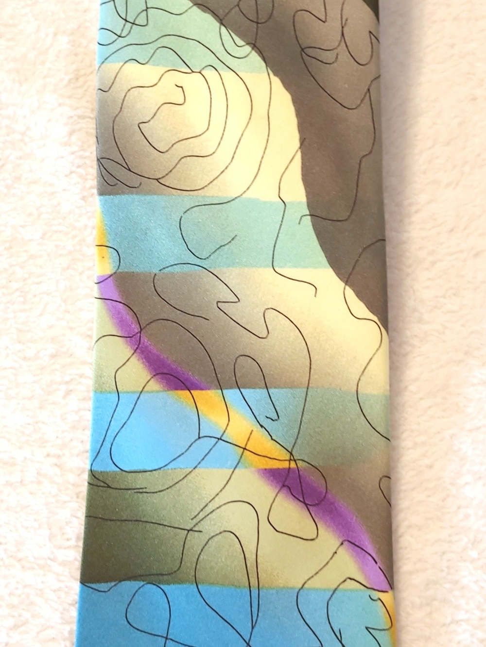 J. Garcia Tie Another Butterfly Collection 60 Abstract Turquoise Jerry 60"